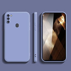 Silikon Hülle Handyhülle Ultra Dünn Flexible Schutzhülle 360 Grad Ganzkörper Tasche YK1 für Samsung Galaxy A11 Lavendel Grau