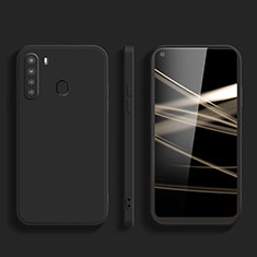 Silikon Hülle Handyhülle Ultra Dünn Flexible Schutzhülle 360 Grad Ganzkörper Tasche YK1 für Samsung Galaxy A21 Schwarz