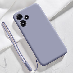 Silikon Hülle Handyhülle Ultra Dünn Flexible Schutzhülle 360 Grad Ganzkörper Tasche YK1 für Xiaomi Redmi 12 5G Lavendel Grau