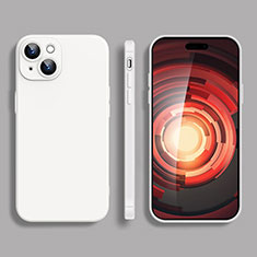 Silikon Hülle Handyhülle Ultra Dünn Flexible Schutzhülle 360 Grad Ganzkörper Tasche YK2 für Apple iPhone 15 Plus Weiß
