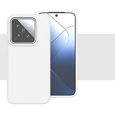 Silikon Hülle Handyhülle Ultra Dünn Flexible Schutzhülle 360 Grad Ganzkörper Tasche YK2 für Xiaomi Mi 14 5G Weiß
