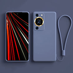 Silikon Hülle Handyhülle Ultra Dünn Flexible Schutzhülle 360 Grad Ganzkörper Tasche YK3 für Huawei P60 Pro Lavendel Grau