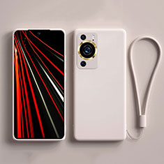 Silikon Hülle Handyhülle Ultra Dünn Flexible Schutzhülle 360 Grad Ganzkörper Tasche YK3 für Huawei P60 Pro Weiß