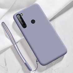 Silikon Hülle Handyhülle Ultra Dünn Flexible Schutzhülle 360 Grad Ganzkörper Tasche YK6 für Xiaomi Redmi Note 8 (2021) Lavendel Grau