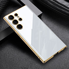 Silikon Hülle Handyhülle Ultra Dünn Flexible Schutzhülle Tasche AC1 für Samsung Galaxy S23 Ultra 5G Weiß
