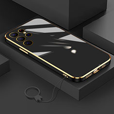 Silikon Hülle Handyhülle Ultra Dünn Flexible Schutzhülle Tasche M01 für Samsung Galaxy S22 Ultra 5G Schwarz