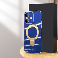 Silikon Hülle Handyhülle Ultra Dünn Flexible Schutzhülle Tasche mit Mag-Safe Magnetic Magnetisch C01 für Apple iPhone 12 Blau
