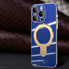 Silikon Hülle Handyhülle Ultra Dünn Flexible Schutzhülle Tasche mit Mag-Safe Magnetic Magnetisch C01 für Apple iPhone 12 Pro Blau