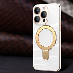 Silikon Hülle Handyhülle Ultra Dünn Flexible Schutzhülle Tasche mit Mag-Safe Magnetic Magnetisch C01 für Apple iPhone 12 Pro Max Weiß