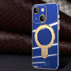 Silikon Hülle Handyhülle Ultra Dünn Flexible Schutzhülle Tasche mit Mag-Safe Magnetic Magnetisch C01 für Apple iPhone 14 Blau