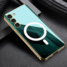 Silikon Hülle Handyhülle Ultra Dünn Flexible Schutzhülle Tasche mit Mag-Safe Magnetic Magnetisch für Samsung Galaxy S21 5G Grün