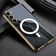 Silikon Hülle Handyhülle Ultra Dünn Flexible Schutzhülle Tasche mit Mag-Safe Magnetic Magnetisch für Samsung Galaxy S21 5G Schwarz