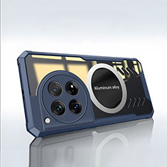 Silikon Hülle Handyhülle Ultra Dünn Flexible Schutzhülle Tasche mit Mag-Safe Magnetic Magnetisch P01 für OnePlus 12 5G Blau