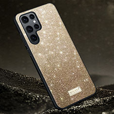 Silikon Hülle Handyhülle Ultra Dünn Flexible Schutzhülle Tasche S01 für Samsung Galaxy S23 Ultra 5G Gold