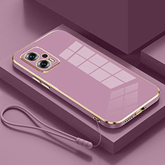 Silikon Hülle Handyhülle Ultra Dünn Flexible Schutzhülle Tasche S01 für Xiaomi Redmi Note 11T Pro+ Plus 5G Violett