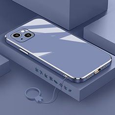Silikon Hülle Handyhülle Ultra Dünn Flexible Schutzhülle Tasche S03 für Apple iPhone 13 Lavendel Grau