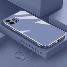 Silikon Hülle Handyhülle Ultra Dünn Flexible Schutzhülle Tasche S03 für Apple iPhone 13 Pro Max Lavendel Grau