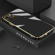 Silikon Hülle Handyhülle Ultra Dünn Flexible Schutzhülle Tasche S03 für Apple iPhone 13 Pro Max Schwarz