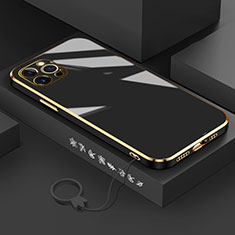 Silikon Hülle Handyhülle Ultra Dünn Flexible Schutzhülle Tasche S03 für Apple iPhone 13 Pro Schwarz