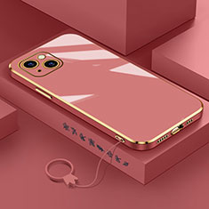 Silikon Hülle Handyhülle Ultra Dünn Flexible Schutzhülle Tasche S03 für Apple iPhone 14 Plus Rot