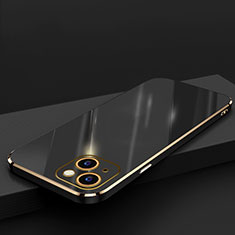 Silikon Hülle Handyhülle Ultra Dünn Flexible Schutzhülle Tasche S04 für Apple iPhone 13 Mini Schwarz