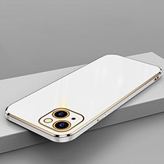 Silikon Hülle Handyhülle Ultra Dünn Flexible Schutzhülle Tasche S04 für Apple iPhone 13 Mini Weiß