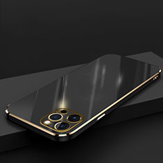 Silikon Hülle Handyhülle Ultra Dünn Flexible Schutzhülle Tasche S04 für Apple iPhone 13 Pro Max Schwarz