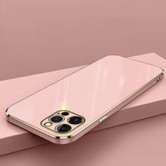 Silikon Hülle Handyhülle Ultra Dünn Flexible Schutzhülle Tasche S04 für Apple iPhone 14 Pro Rosegold