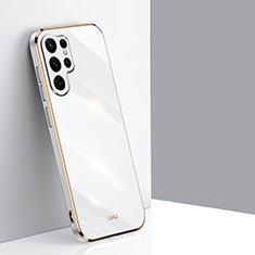 Silikon Hülle Handyhülle Ultra Dünn Flexible Schutzhülle Tasche S04 für Samsung Galaxy S21 Ultra 5G Weiß