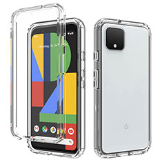 Silikon Hülle Handyhülle Ultra Dünn Flexible Schutzhülle Tasche Transparent Vorder und Rückseite 360 Grad Ganzkörper Farbverlauf für Google Pixel 4 Klar