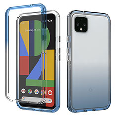Silikon Hülle Handyhülle Ultra Dünn Flexible Schutzhülle Tasche Transparent Vorder und Rückseite 360 Grad Ganzkörper Farbverlauf für Google Pixel 4 XL Blau