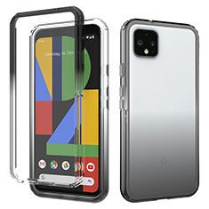 Silikon Hülle Handyhülle Ultra Dünn Flexible Schutzhülle Tasche Transparent Vorder und Rückseite 360 Grad Ganzkörper Farbverlauf für Google Pixel 4 XL Dunkelgrau