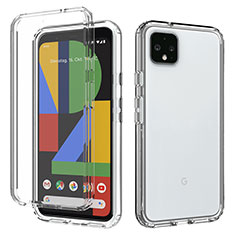 Silikon Hülle Handyhülle Ultra Dünn Flexible Schutzhülle Tasche Transparent Vorder und Rückseite 360 Grad Ganzkörper Farbverlauf für Google Pixel 4 XL Klar