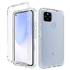 Silikon Hülle Handyhülle Ultra Dünn Flexible Schutzhülle Tasche Transparent Vorder und Rückseite 360 Grad Ganzkörper Farbverlauf für Google Pixel 5 XL 5G Klar