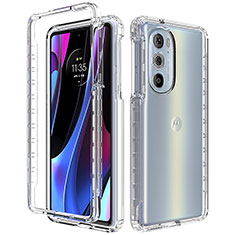Silikon Hülle Handyhülle Ultra Dünn Flexible Schutzhülle Tasche Transparent Vorder und Rückseite 360 Grad Ganzkörper Farbverlauf für Motorola Moto Edge Plus (2022) 5G Klar