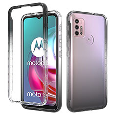 Silikon Hülle Handyhülle Ultra Dünn Flexible Schutzhülle Tasche Transparent Vorder und Rückseite 360 Grad Ganzkörper Farbverlauf für Motorola Moto G20 Schwarz