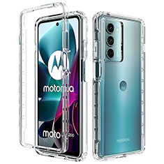 Silikon Hülle Handyhülle Ultra Dünn Flexible Schutzhülle Tasche Transparent Vorder und Rückseite 360 Grad Ganzkörper Farbverlauf für Motorola Moto G200 5G Klar