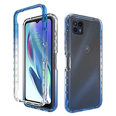Silikon Hülle Handyhülle Ultra Dünn Flexible Schutzhülle Tasche Transparent Vorder und Rückseite 360 Grad Ganzkörper Farbverlauf für Motorola Moto G50 5G Blau