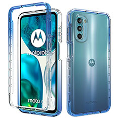 Silikon Hülle Handyhülle Ultra Dünn Flexible Schutzhülle Tasche Transparent Vorder und Rückseite 360 Grad Ganzkörper Farbverlauf für Motorola MOTO G52 Blau