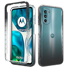 Silikon Hülle Handyhülle Ultra Dünn Flexible Schutzhülle Tasche Transparent Vorder und Rückseite 360 Grad Ganzkörper Farbverlauf für Motorola MOTO G52 Schwarz