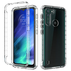 Silikon Hülle Handyhülle Ultra Dünn Flexible Schutzhülle Tasche Transparent Vorder und Rückseite 360 Grad Ganzkörper Farbverlauf für Motorola Moto One Fusion Klar