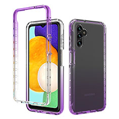Silikon Hülle Handyhülle Ultra Dünn Flexible Schutzhülle Tasche Transparent Vorder und Rückseite 360 Grad Ganzkörper Farbverlauf für Samsung Galaxy A13 5G Violett