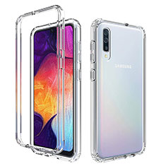 Silikon Hülle Handyhülle Ultra Dünn Flexible Schutzhülle Tasche Transparent Vorder und Rückseite 360 Grad Ganzkörper Farbverlauf für Samsung Galaxy A50 Klar