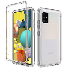 Silikon Hülle Handyhülle Ultra Dünn Flexible Schutzhülle Tasche Transparent Vorder und Rückseite 360 Grad Ganzkörper Farbverlauf für Samsung Galaxy A51 4G Klar
