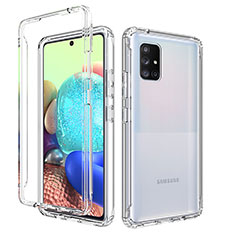 Silikon Hülle Handyhülle Ultra Dünn Flexible Schutzhülle Tasche Transparent Vorder und Rückseite 360 Grad Ganzkörper Farbverlauf für Samsung Galaxy A71 4G A715 Klar