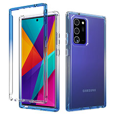 Silikon Hülle Handyhülle Ultra Dünn Flexible Schutzhülle Tasche Transparent Vorder und Rückseite 360 Grad Ganzkörper Farbverlauf für Samsung Galaxy Note 20 Ultra 5G Blau