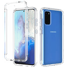 Silikon Hülle Handyhülle Ultra Dünn Flexible Schutzhülle Tasche Transparent Vorder und Rückseite 360 Grad Ganzkörper Farbverlauf für Samsung Galaxy S20 5G Klar