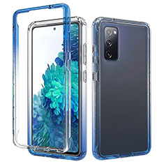 Silikon Hülle Handyhülle Ultra Dünn Flexible Schutzhülle Tasche Transparent Vorder und Rückseite 360 Grad Ganzkörper Farbverlauf für Samsung Galaxy S20 Lite 5G Blau