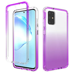 Silikon Hülle Handyhülle Ultra Dünn Flexible Schutzhülle Tasche Transparent Vorder und Rückseite 360 Grad Ganzkörper Farbverlauf für Samsung Galaxy S20 Plus 5G Violett