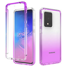 Silikon Hülle Handyhülle Ultra Dünn Flexible Schutzhülle Tasche Transparent Vorder und Rückseite 360 Grad Ganzkörper Farbverlauf für Samsung Galaxy S20 Ultra Violett